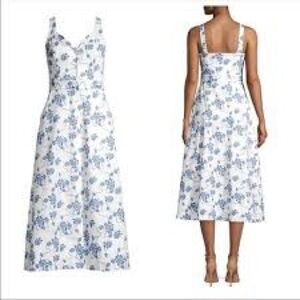 Equipment Blue Floral Midi Dress